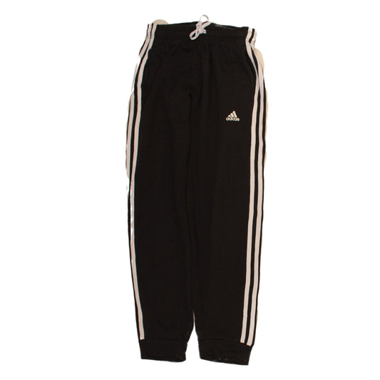 Adidas Boys Black Jogger Trousers 11-12 Years Elastic Waist Striped Sweatpants