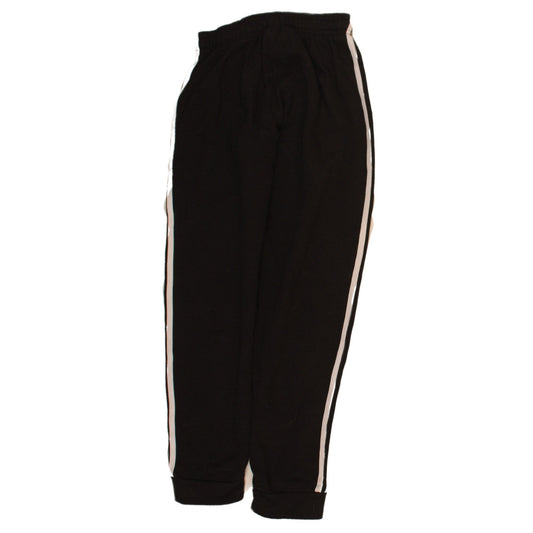 Adidas Boys Black Jogger Trousers 11-12 Years Elastic Waist Striped Sweatpants