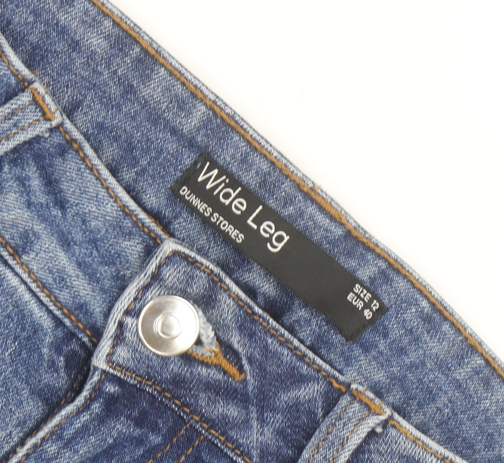 Dunnes Stores Women Blue Size 12 Wide-Leg Denim Jeans