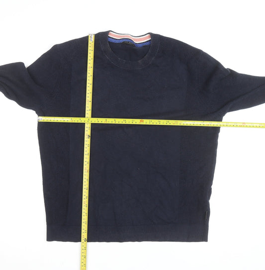 Ted Baker Men's Blue Cotton Crew Neck Pullover Jumper M