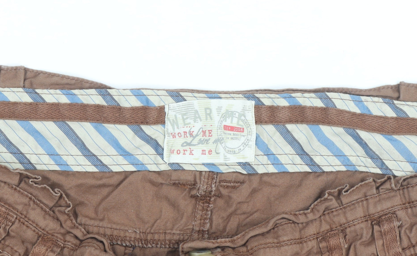 WEAR ME Women’s Brown Chino Shorts Size M Pleated Cotton Casual