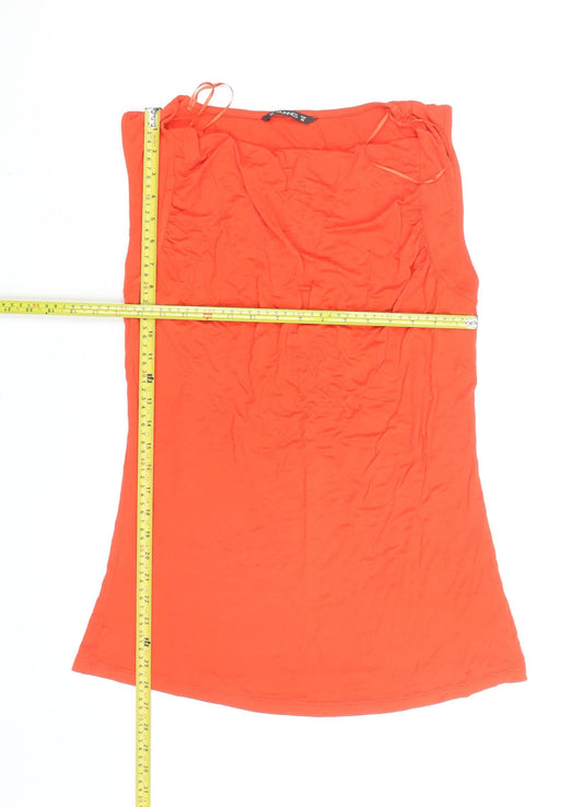 Dunnes Women Orange Size 14 Sleeveless Viscose Tank Top