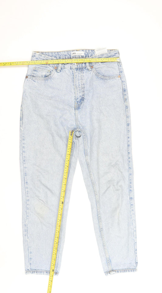 Zara Women Blue High Waist Mom Jeans Size 10 Regular