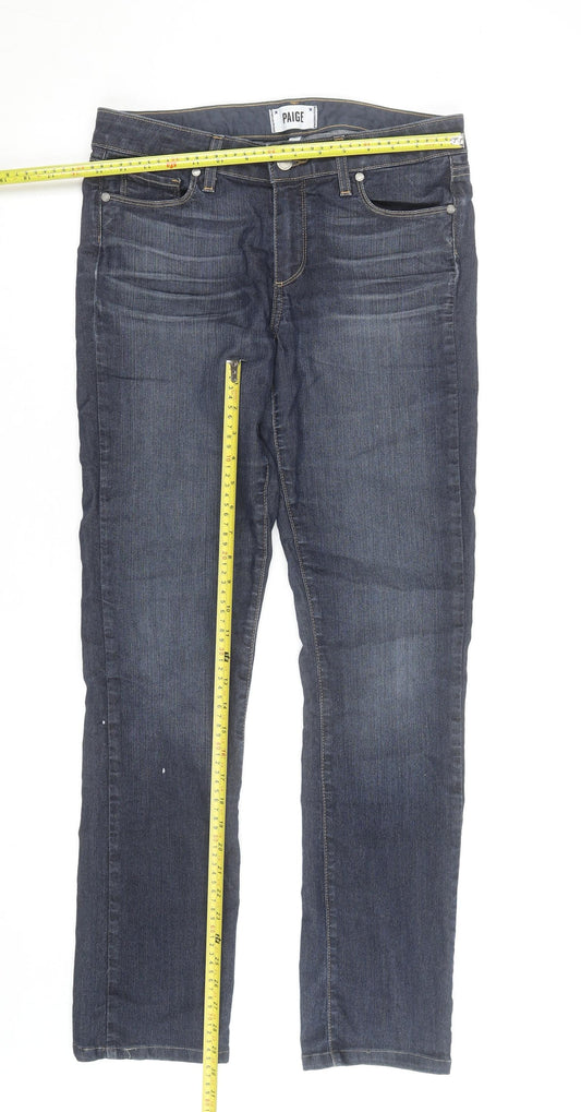Paige Women's Blue Skyline Straight Jeans Size 30 Regular Fit