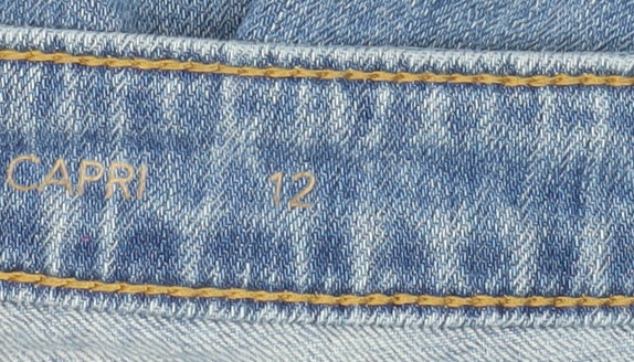 Jennifer Lopez Womens Blue Capri Jeans Size 12 Distressed Denim