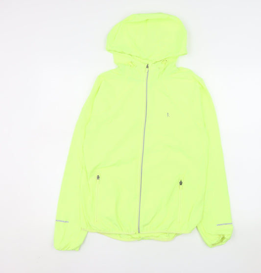 Atmosphere Women’s Yellow Hooded Windbreaker Jacket Size 10