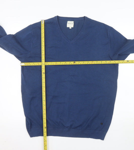 Jack & Jones Men's Blue V-Neck Pullover Jumper XL