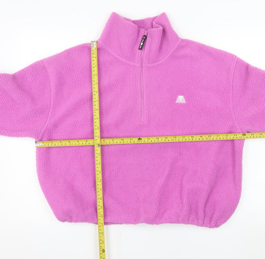 4th Arq Women Pink 1/2 Zip Fleece Pullover Sweatshirt Size S