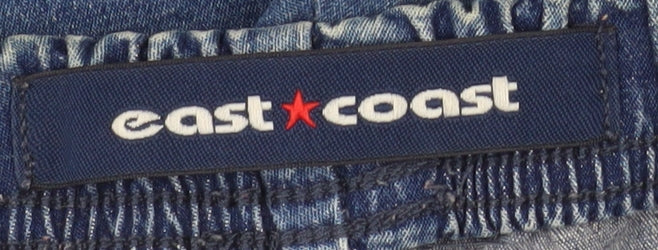 East Coast Women Blue Cropped Floral Embroidered Denim Jeans Size 20