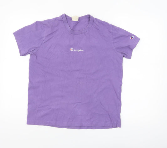 Champion Womens Purple Small Basic Cotton T-Shirt