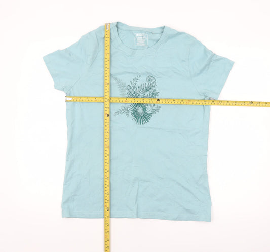 Mountain Warehouse Women's Blue Organic Cotton T-Shirt Size 14