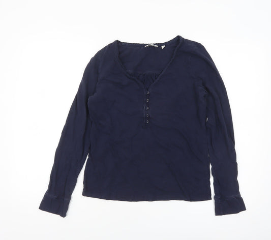 FatFace Women Blue Long Sleeve Tunic Blouse Size 10