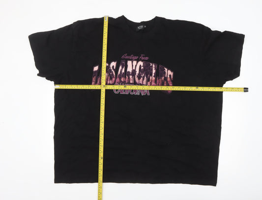 boohooMAN Men's Black 3XL Los Angeles California Graphic T-Shirt