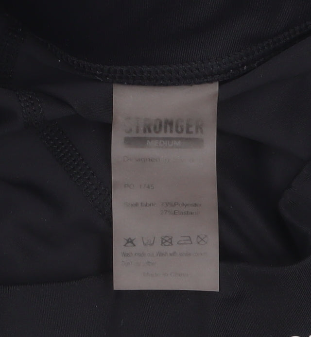 Stronger Women Black Medium Leggings Slim Fit Activewear