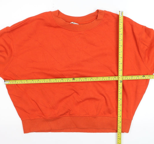 Tu Women’s Orange Pullover Sweatshirt Size S Cotton Blend Casual
