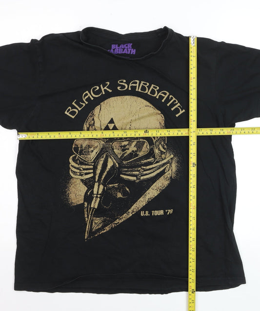 Black Sabbath Men's Black L Rock Band Tour 1978 Cotton T-Shirt
