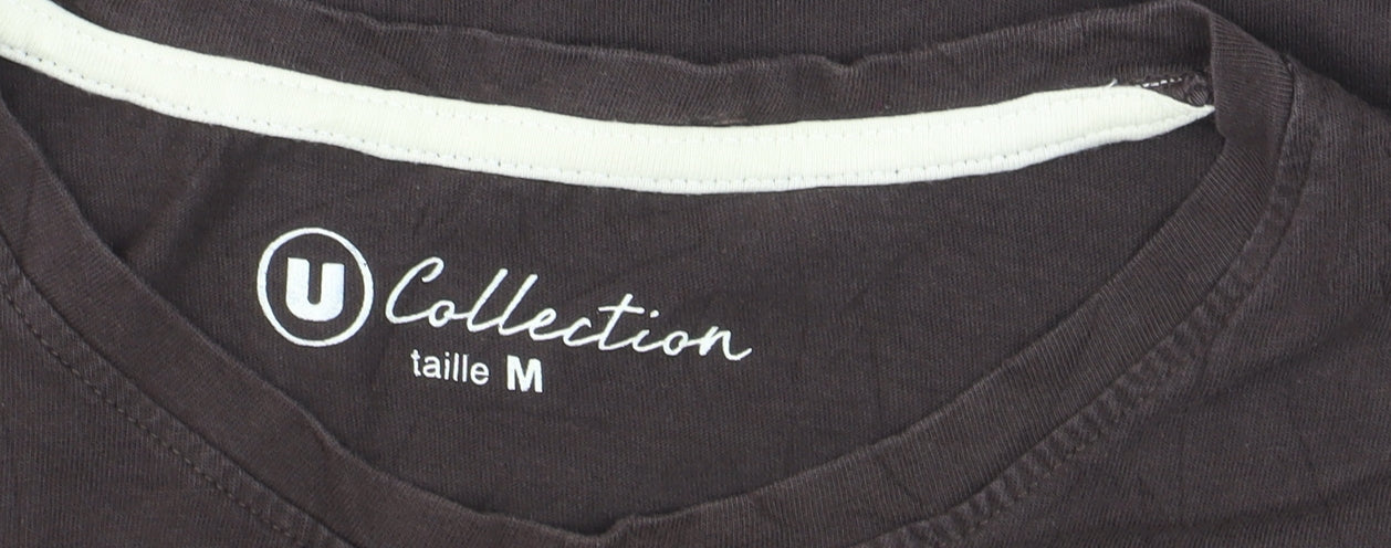 U Collection Men's Brown Brooklyn USA Graphic Cotton T-Shirt M