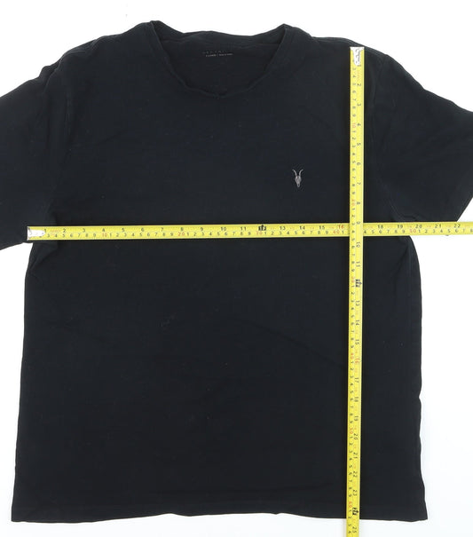 AllSaints Men's Black Crew Neck Cotton T-Shirt XL Classic Fit
