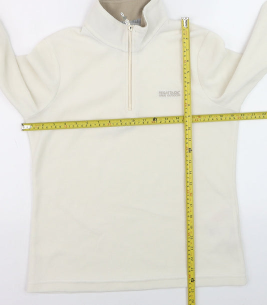 Regatta Women Ivory Fleece 1/2 Zip Pullover Sweatshirt UK 12