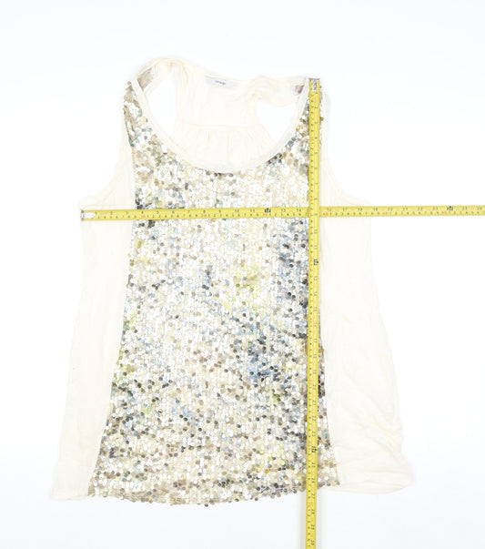 George Women's Ivory Sequin Tank Top Size 20 Camisole Style