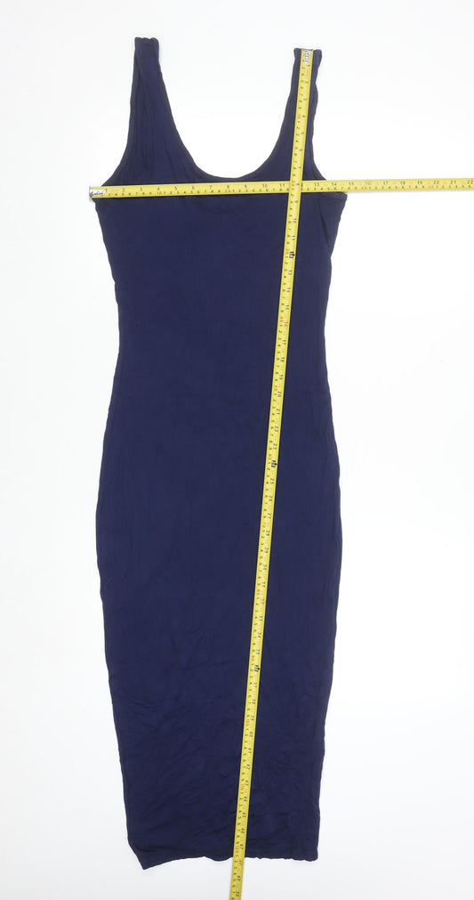 @Republic Women Blue Size 12 Bodycon Sleeveless Midi Dress