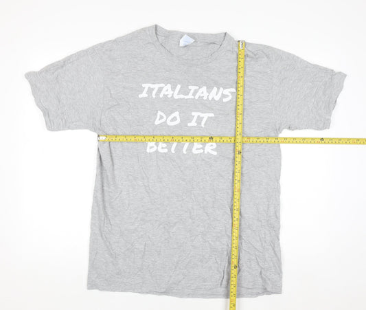 Port & Company Men's Grey 'Italians Do It Better' Graphic T-Shirt L