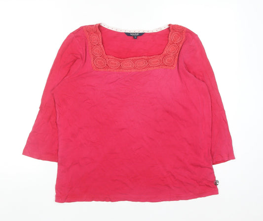 Maine New England Women's Pink 3/4 Sleeve Cotton Tunic Blouse Size 18
