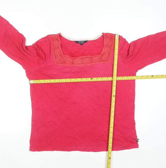 Maine New England Women's Pink 3/4 Sleeve Cotton Tunic Blouse Size 18