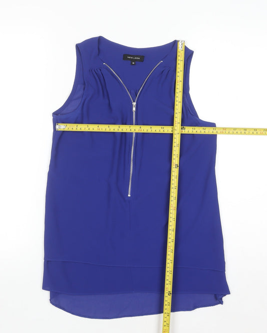 New Look Women’s Blue Sleeveless Zip Blouse Size 10