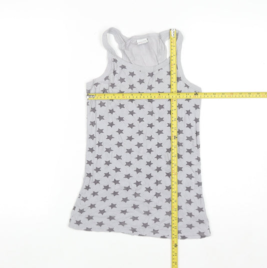 Next Girls Grey Star Print Cotton Tank Top 12 Years