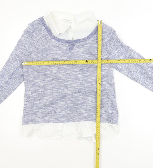 New Look Womens Purple Knit Pullover Jumper Size 12 Long Sleeve