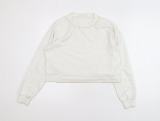 Savida Women Ivory Knit Crew Neck Pullover Jumper Size 14