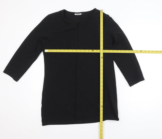 ONLY Women’s Black Tunic Blouse L 3/4 Sleeve Stretch Jersey