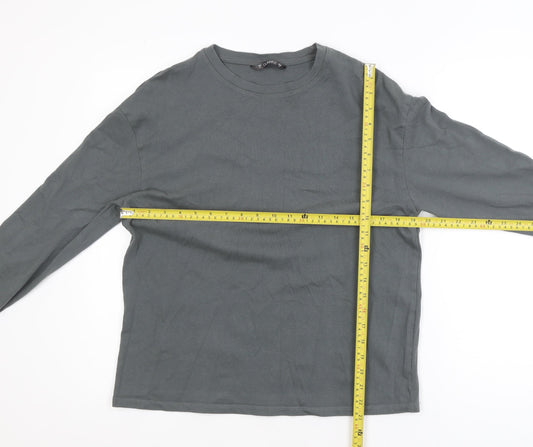 Dunnes Men's Grey Cotton Crew Neck Long Sleeve Pullover Jumper M