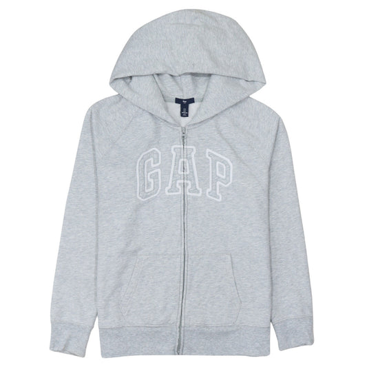 Gap Women’s Grey Full Zip Hoodie L Cotton Blend Logo Casual