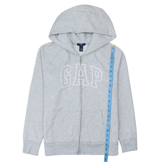 GAP Women’s Grey Full Zip Hoodie L Cotton Blend Logo Casual