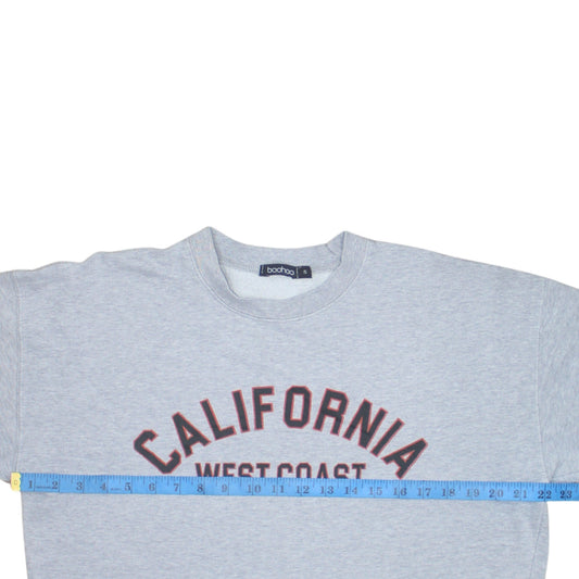 Boohoo Women Grey California West Coast Sweatshirt Size S