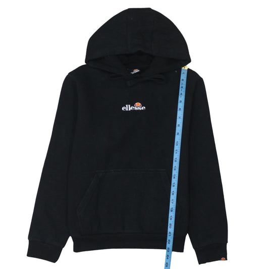 Ellesse Womens Black Pullover Hoodie UK 12 Hooded Sweatshirt