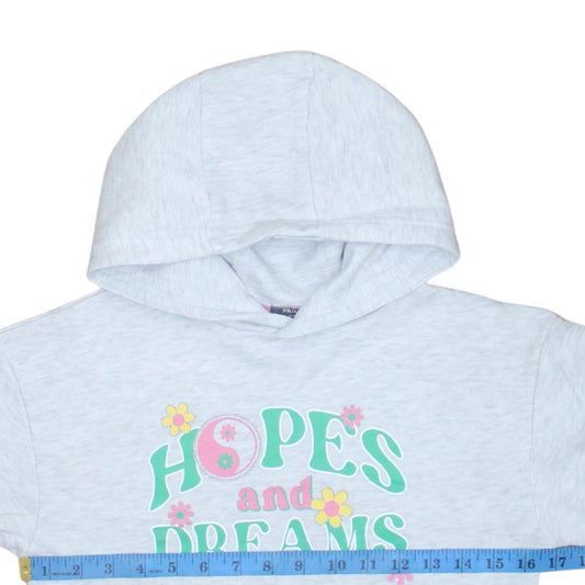 Primark Girls Grey 'Hopes and Dreams' Pullover Hoodie 8-9 Years