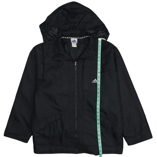 Adidas Men's Black L Windbreaker Hooded Sports Jacket