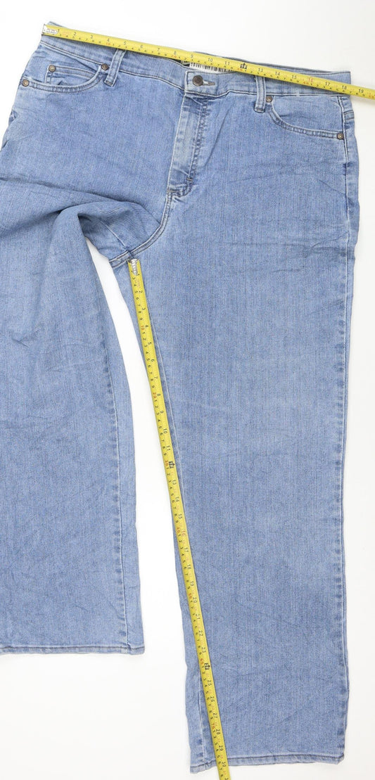 Lee Women's Blue Relaxed Straight Leg Mid Rise Jeans Size 16