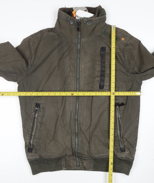 Superdry Men's Green Cotton L Bomber Jacket with Lining
