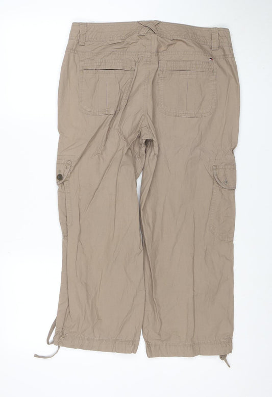 Tommy Hilfiger Womens Beige Cargo Trousers Size 8 Cotton Twill