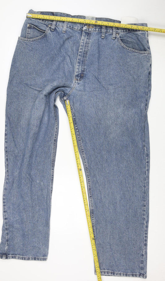 Wrangler Men's Blue Relaxed Fit Straight Leg Jeans 44x32