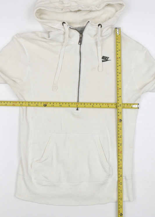 Nike Sportswear Women's White Cotton Full Zip Hoodie Size S
