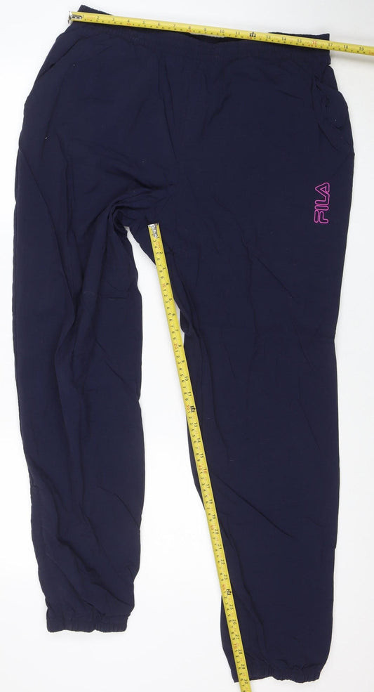 Fila Mens Blue XL Vintage Track Pants Lightweight Sports Trousers