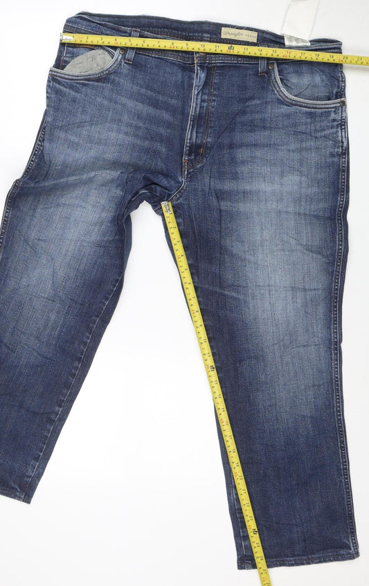 Wrangler Men's Blue 33x30 Texas Stretch Regular Fit Straight Jeans