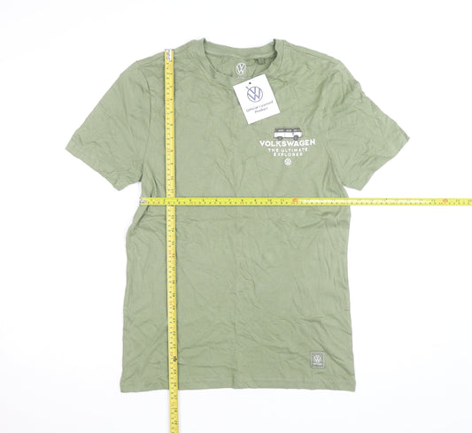 Volkswagen Men's Green Short Sleeve Crew Neck Graphic T-Shirt Small