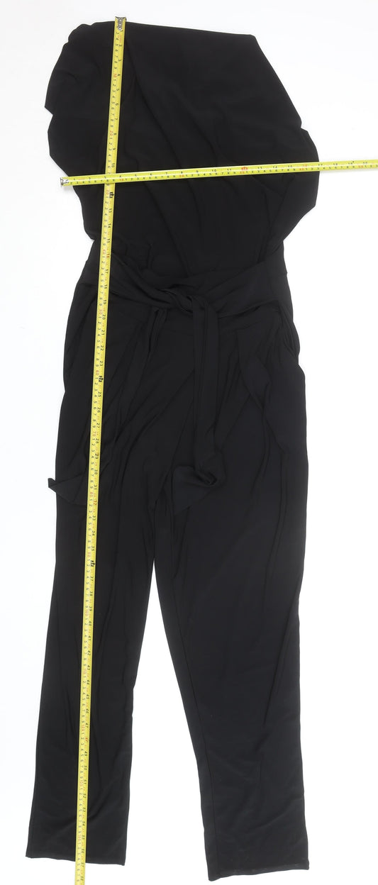 Quiz London Women's Black Belted Jersey Jumpsuit Size 12