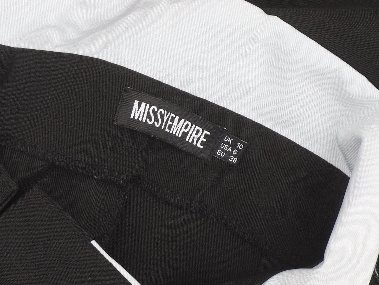 Missyempire Women’s Black High Waist Pleated Dress Trousers Size 10